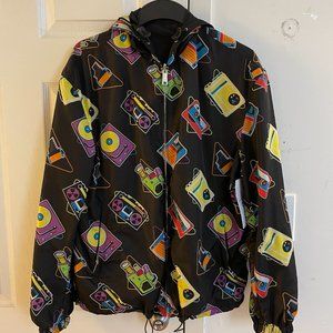 Prada nylon reversible graphic print hooded jacket hoodie